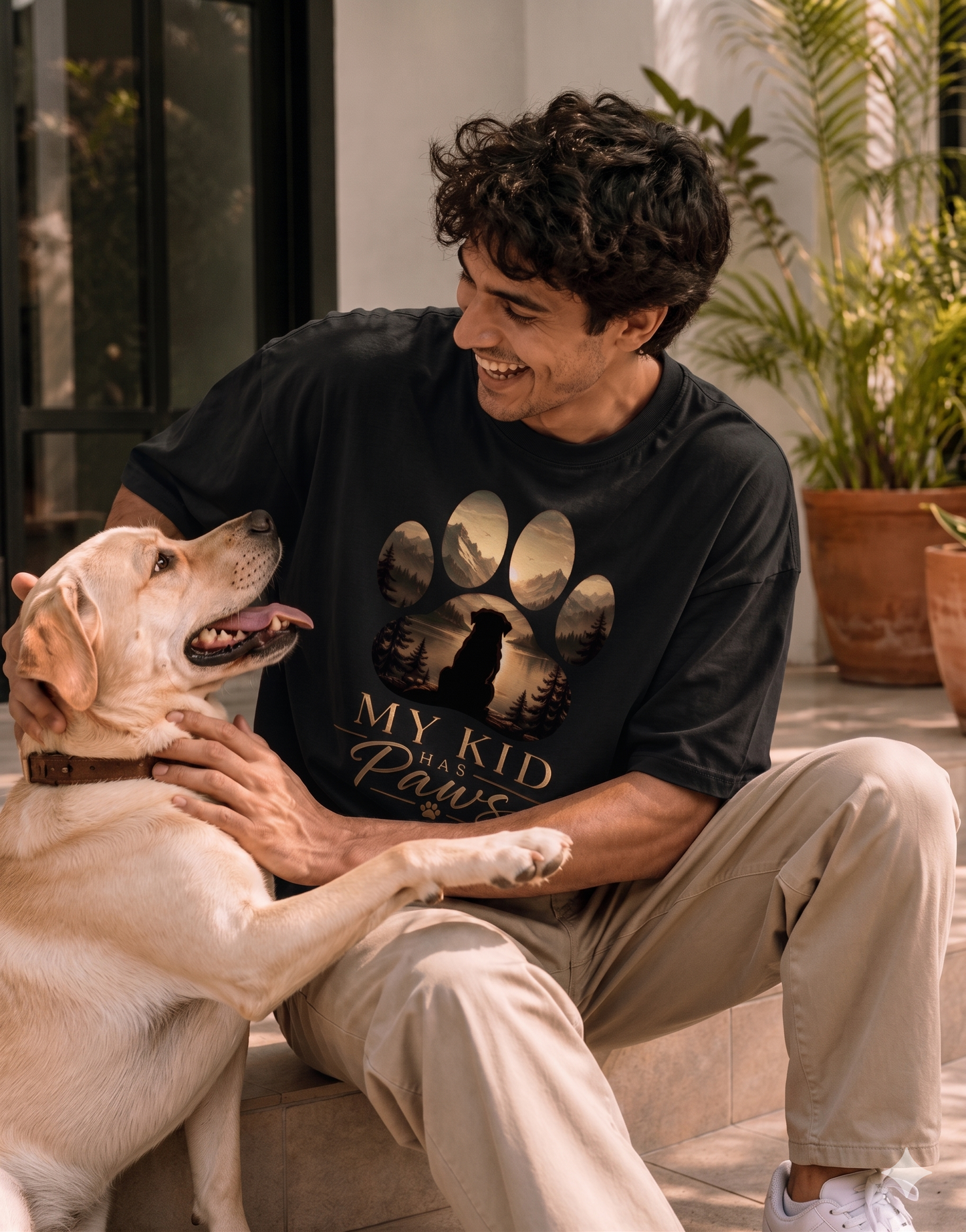 "MY KID HAS PAWS" - Premium Unisex Terry Oversized Tee