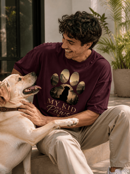 "MY KID HAS PAWS" - Premium Unisex Terry Oversized Tee