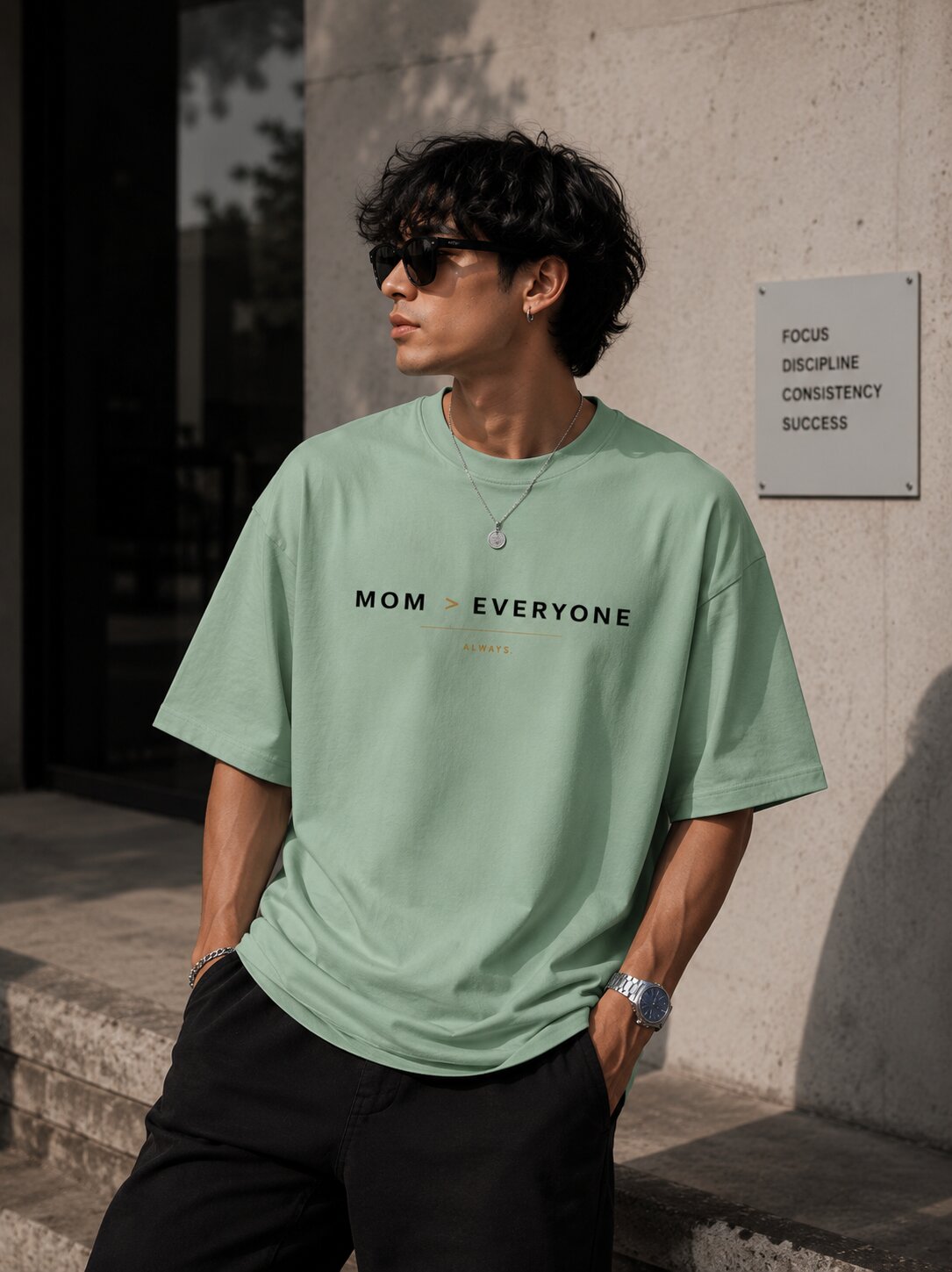 "Mom > Everyone" - Premium Unisex Terry Oversized Tee