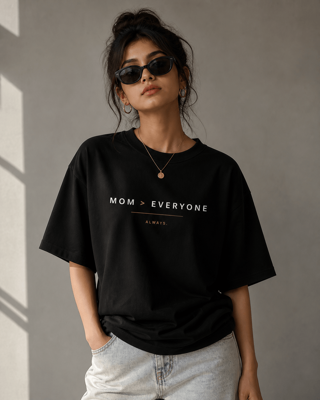 "Mom > Everyone" - Premium Unisex Terry Oversized Tee