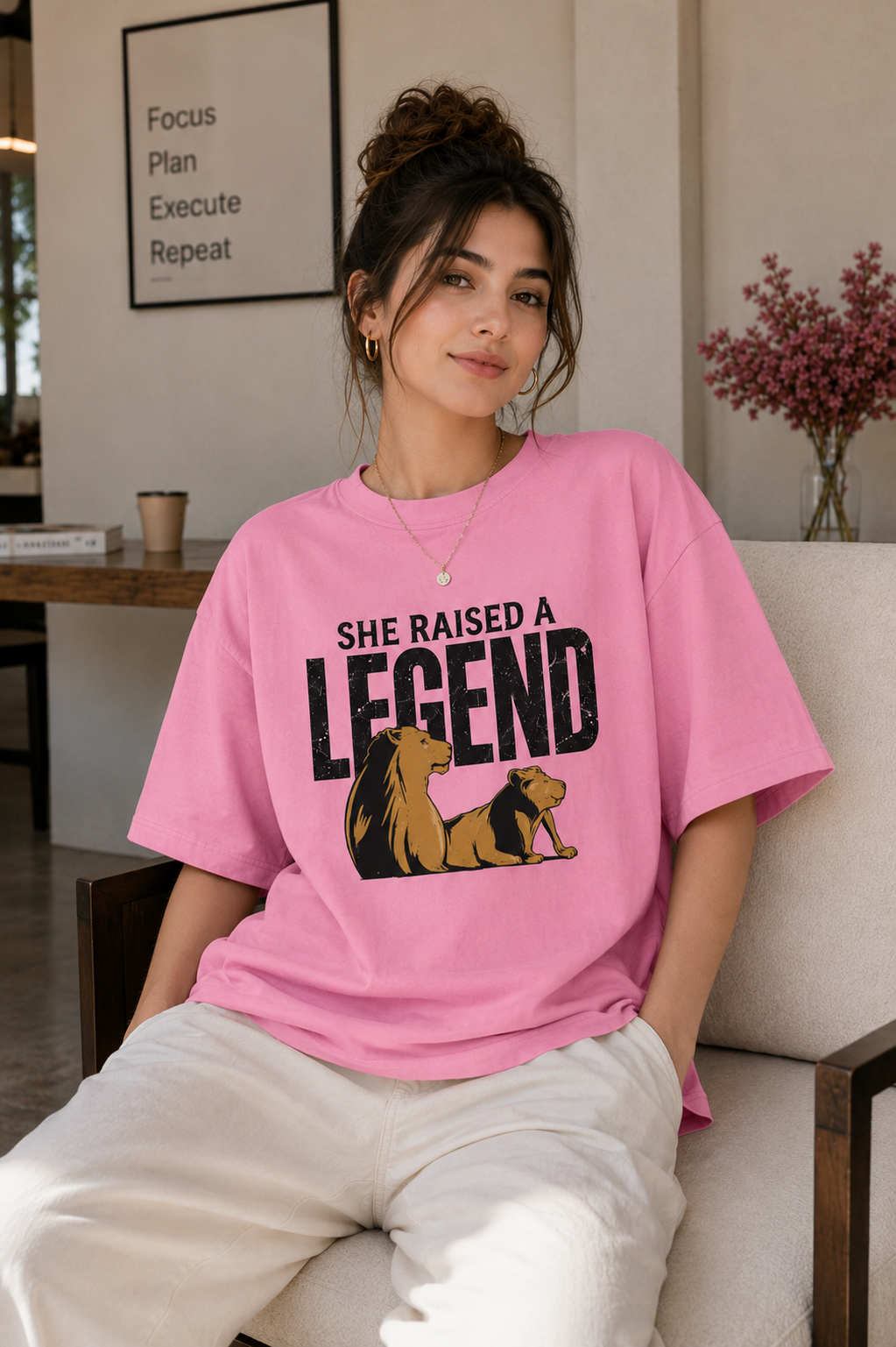 "She raised a legend" - Premium  Unisex Terry Oversized Tee