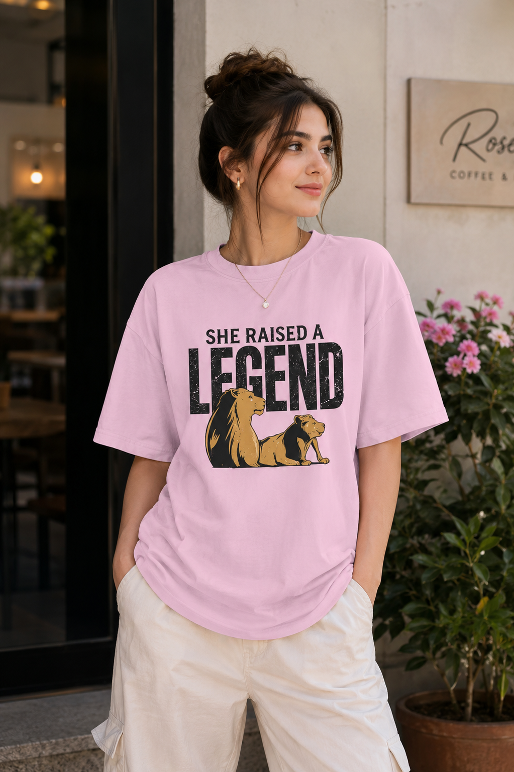 "She raised a legend" - Premium  Unisex Terry Oversized Tee