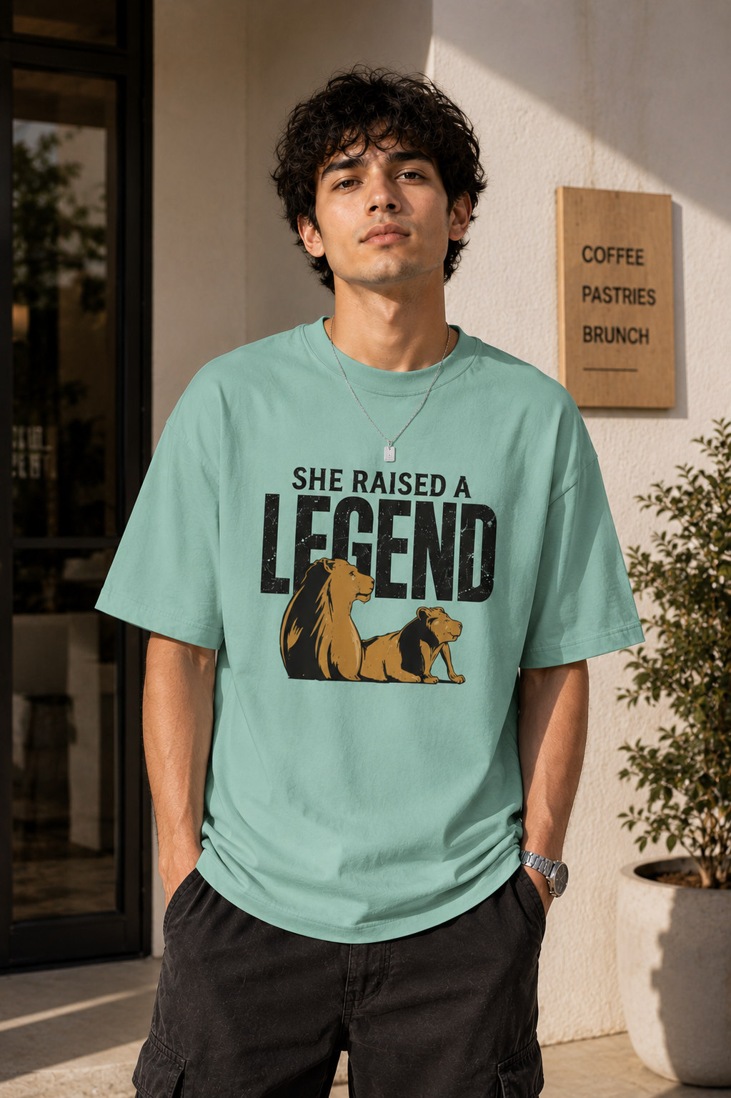 "She raised a legend" - Premium  Unisex Terry Oversized Tee