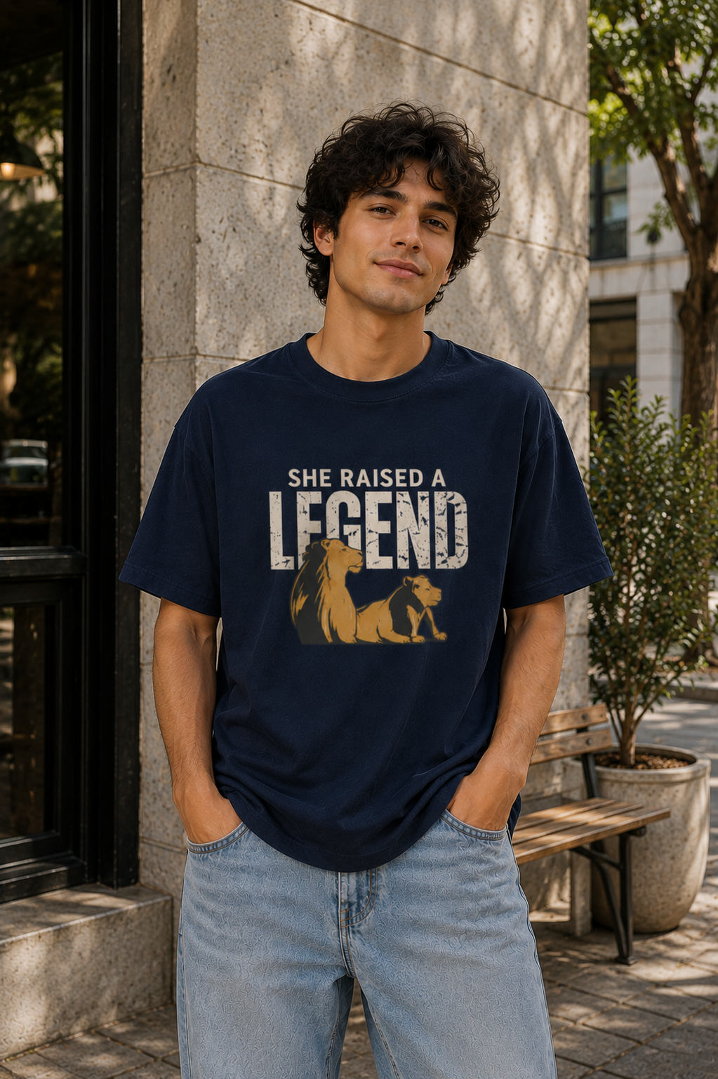 "She raised a legend" - Premium  Unisex Terry Oversized Tee