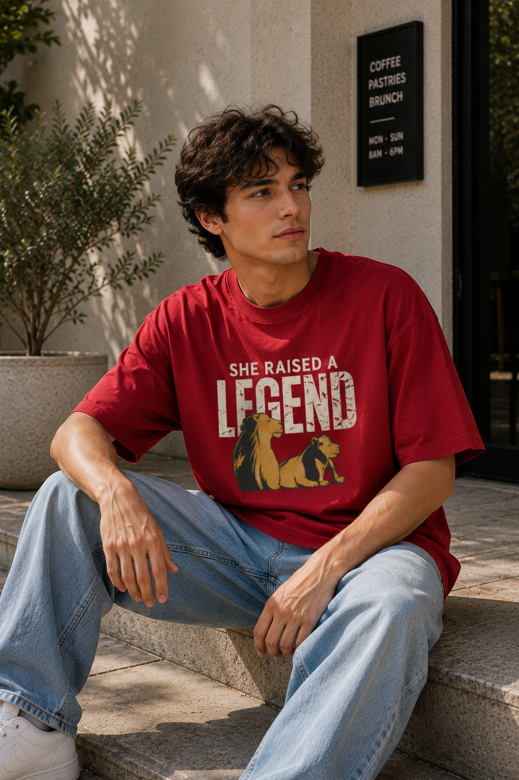 "She raised a legend" - Premium  Unisex Terry Oversized Tee