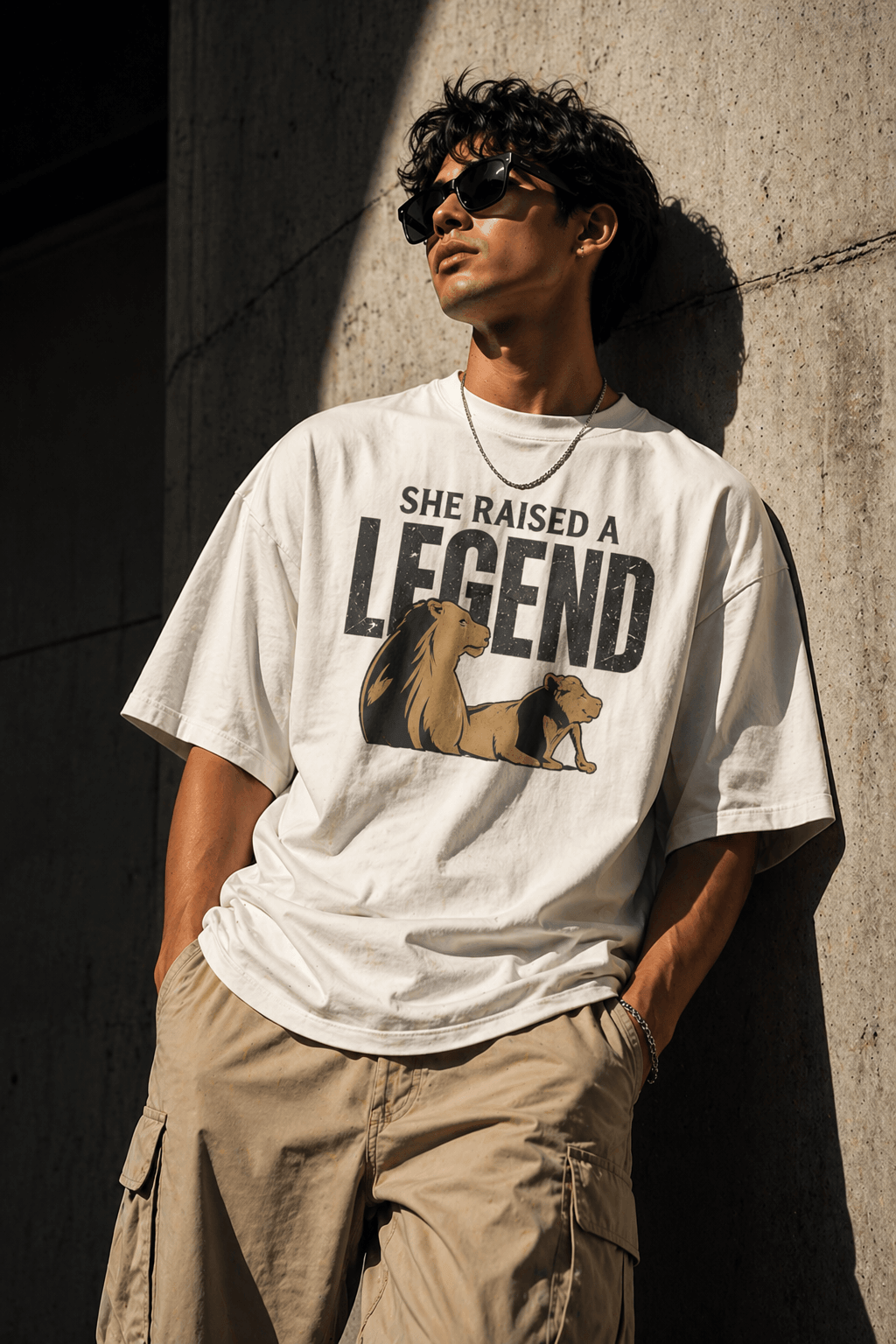 "She raised a legend" - Premium  Unisex Terry Oversized Tee