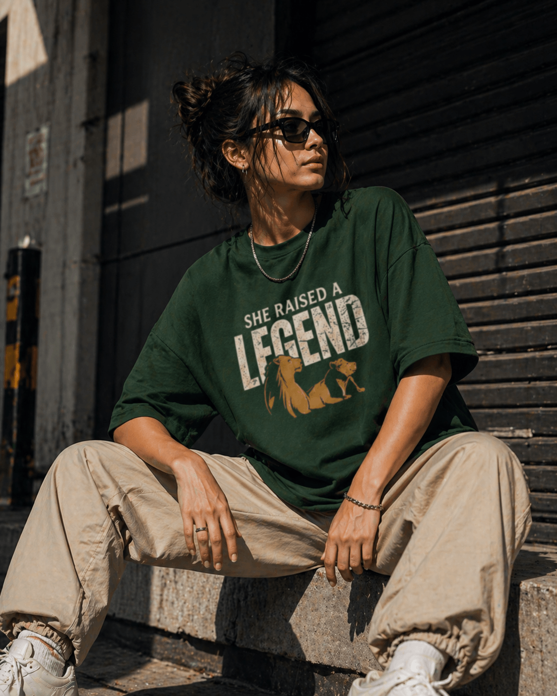 "She raised a legend" - Premium  Unisex Terry Oversized Tee
