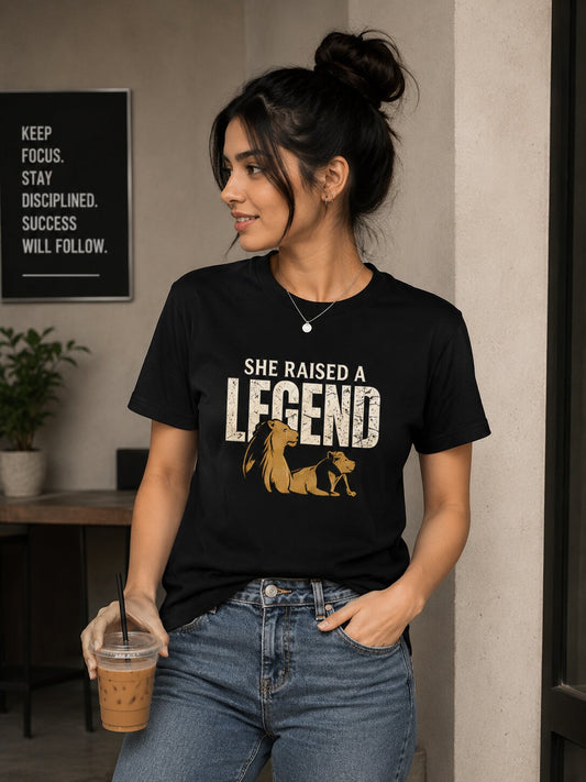 "She raised a legend" - Premium Unisex Stretch T-shirt