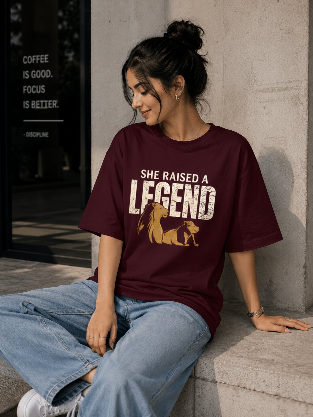 "She raised a legend" - Premium  Unisex Terry Oversized Tee