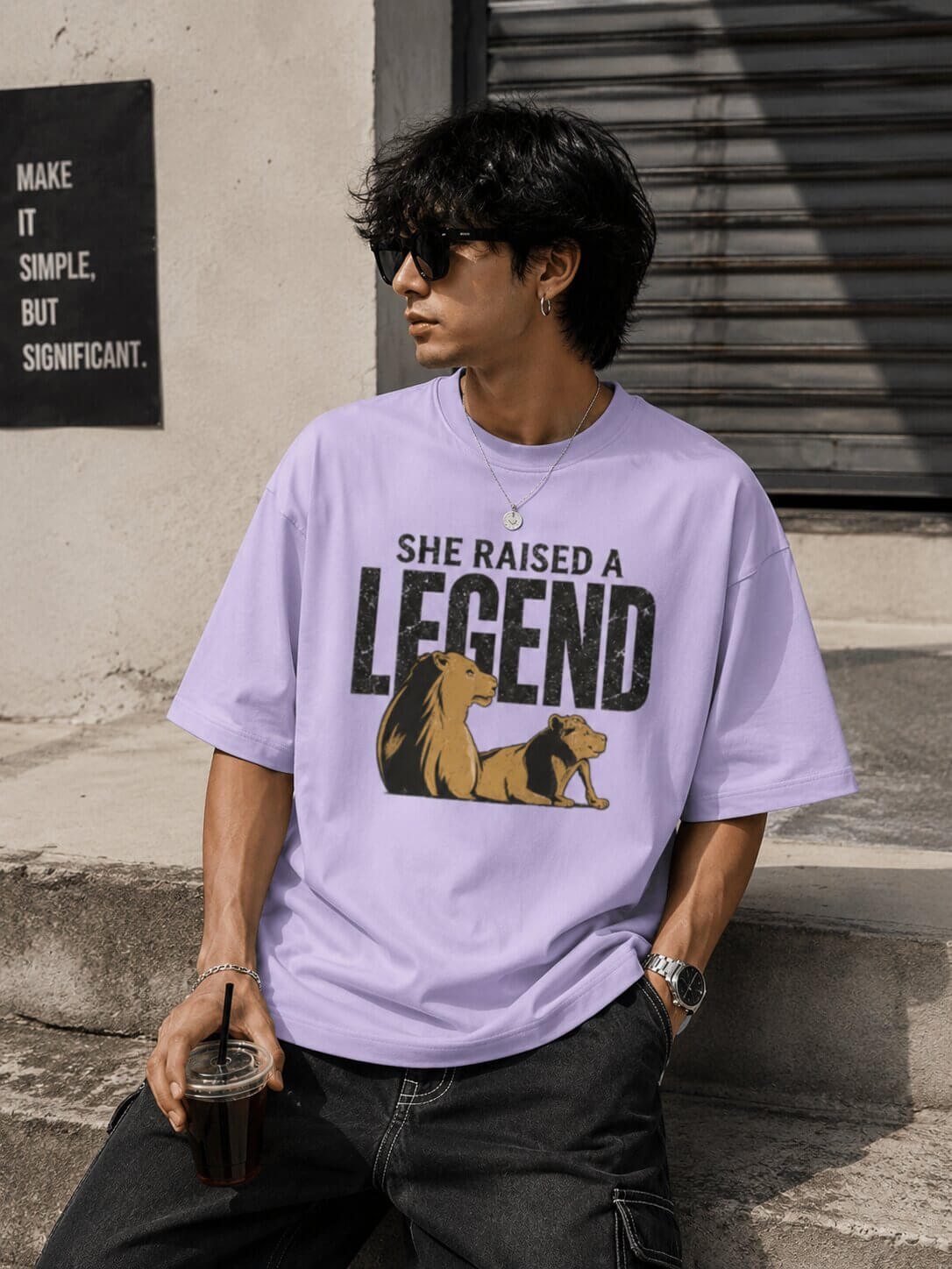"She raised a legend" - Premium  Unisex Terry Oversized Tee
