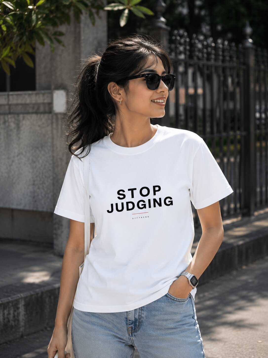 "Stop Judging" - Unisex Stretch T-shirt