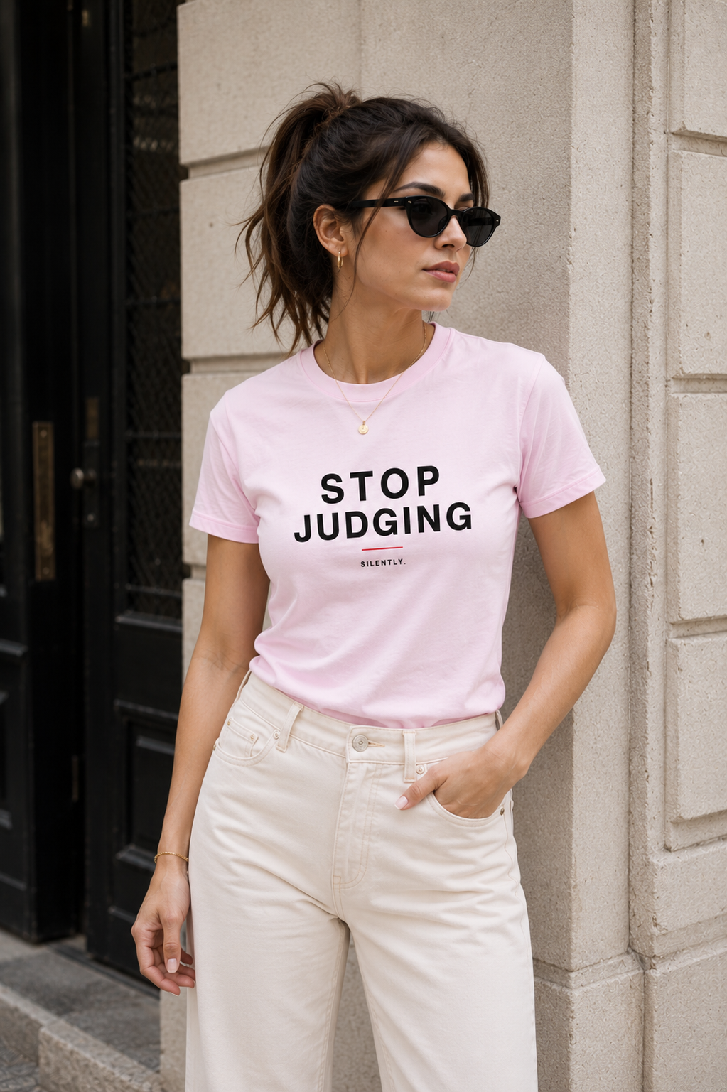 "Stop Judging" - Unisex Stretch T-shirt