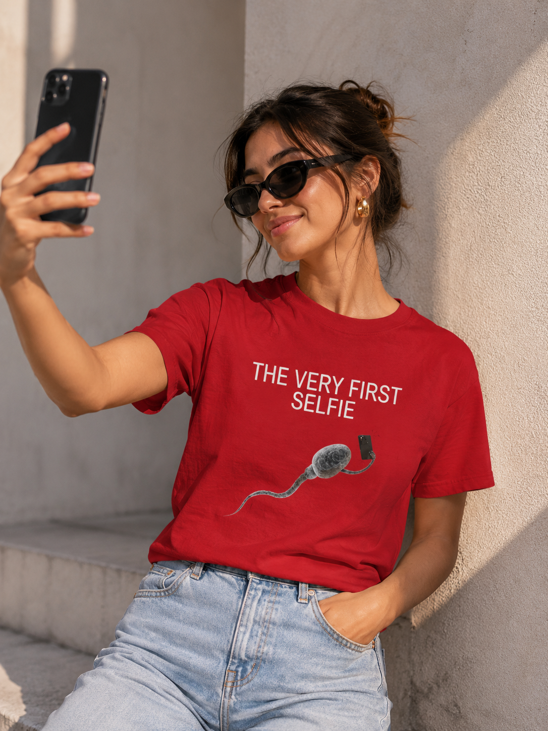 "The Very First Selfie" - Unisex Premium Stretch T-shirt