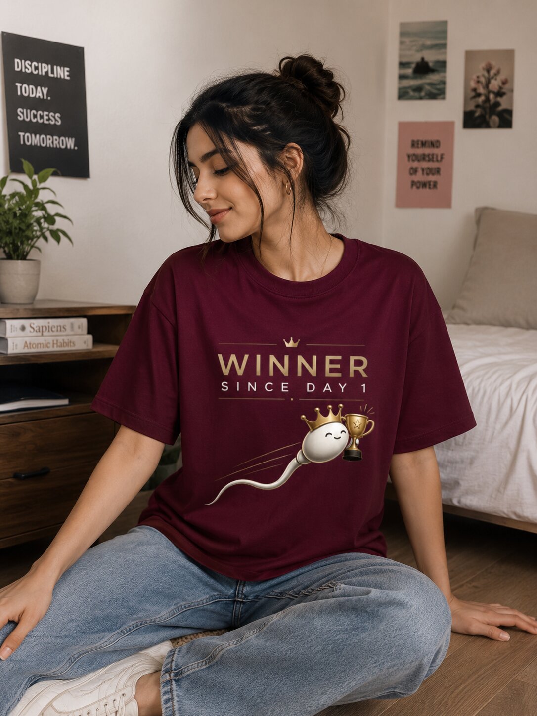 "WINNER SINCE DAY 1" - Premium Unisex Terry Oversized Tee